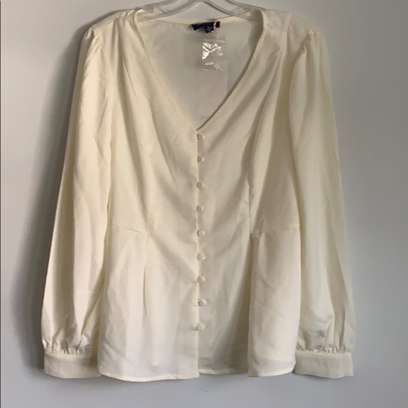 Ivory Button Blouse - Picture 2 of 4